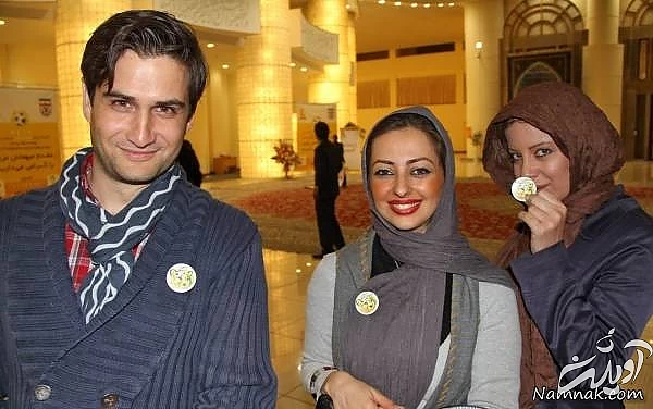 شراره رخام و نفیسه روشن در کنار پویا امینی شراره رخام و نفیسه روشن